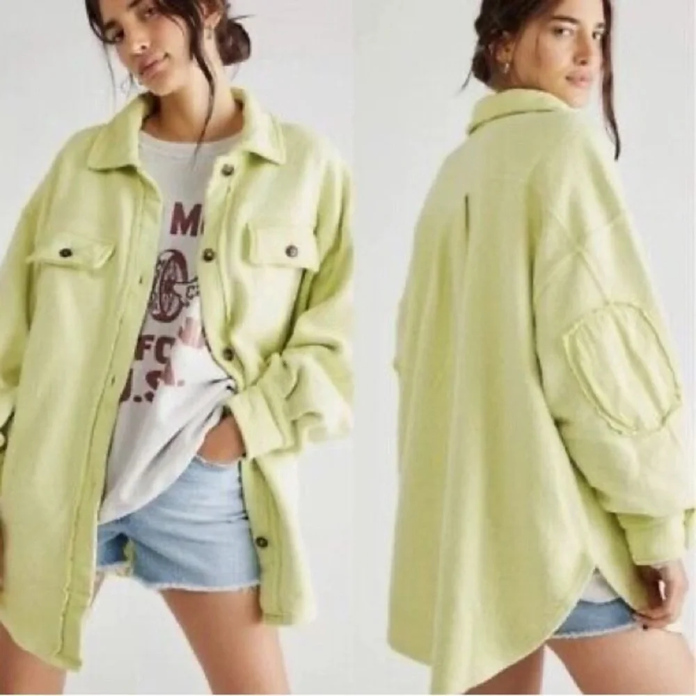 FREE PEOPLE Ruby Shacket in Light Green XS